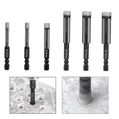 6-12mm Hex Handle Drill Bits Vacuum Brazed Diamond Dry Drill Bits Hole Saws Cutter Power Tool Parts Replacement Core Drill Bits
