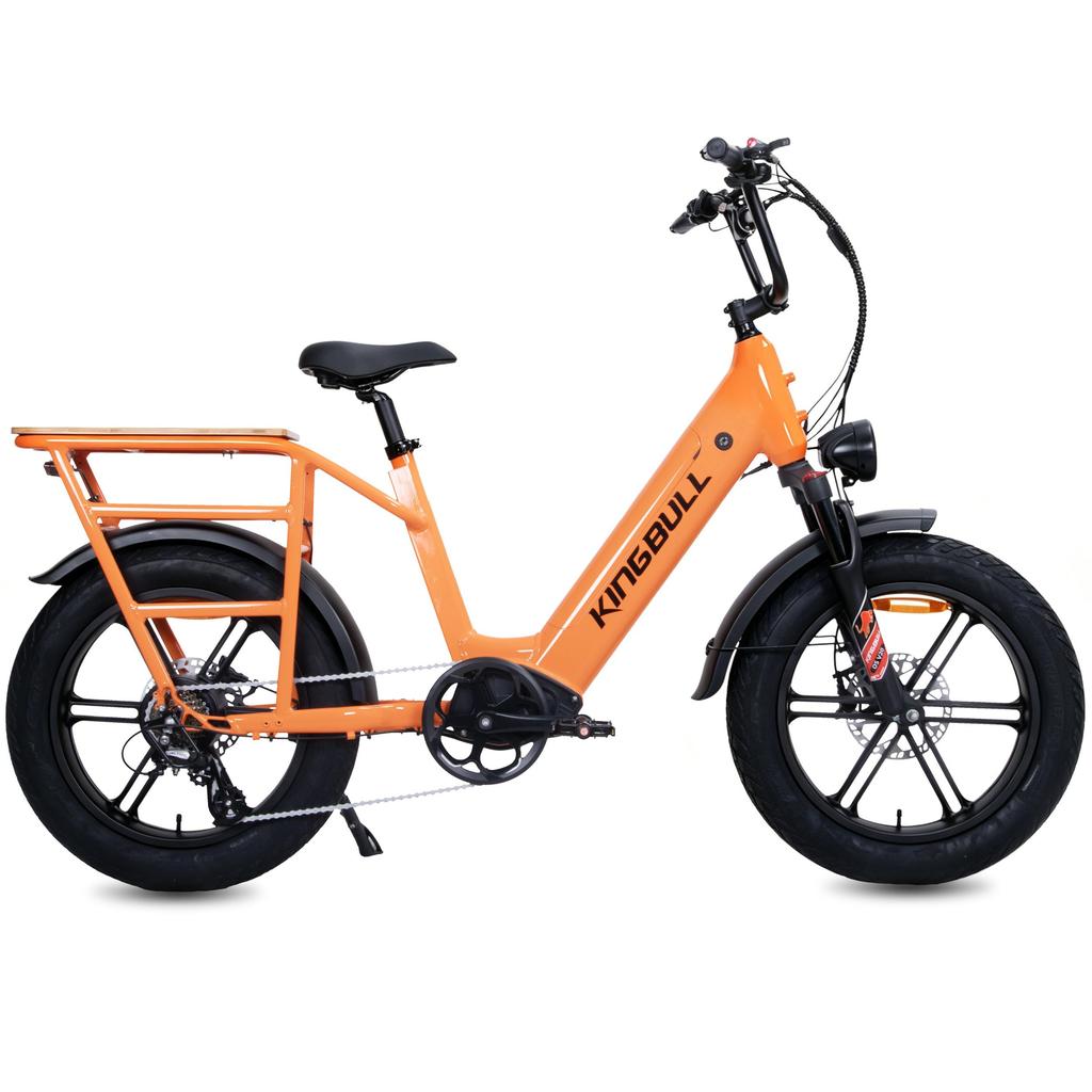 KINGBULL Voyager 2.0 20-Zoll Cargo E-Bike mit einem 48V 15Ah Akku, einem 750W Motor, maximaler Reichweite von bis zu 90 Kilometern.