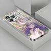Custodia per telefono anime Frieren Oltre la fine del viaggio Per iPhone17 16 16e 15 14 13 12Plus Mini Pro Max Custodia per telefono in vetro galvanizzato