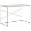 Computer Desk In White and Oak Look 110 X 60 X 70 Cm Engineered Wood