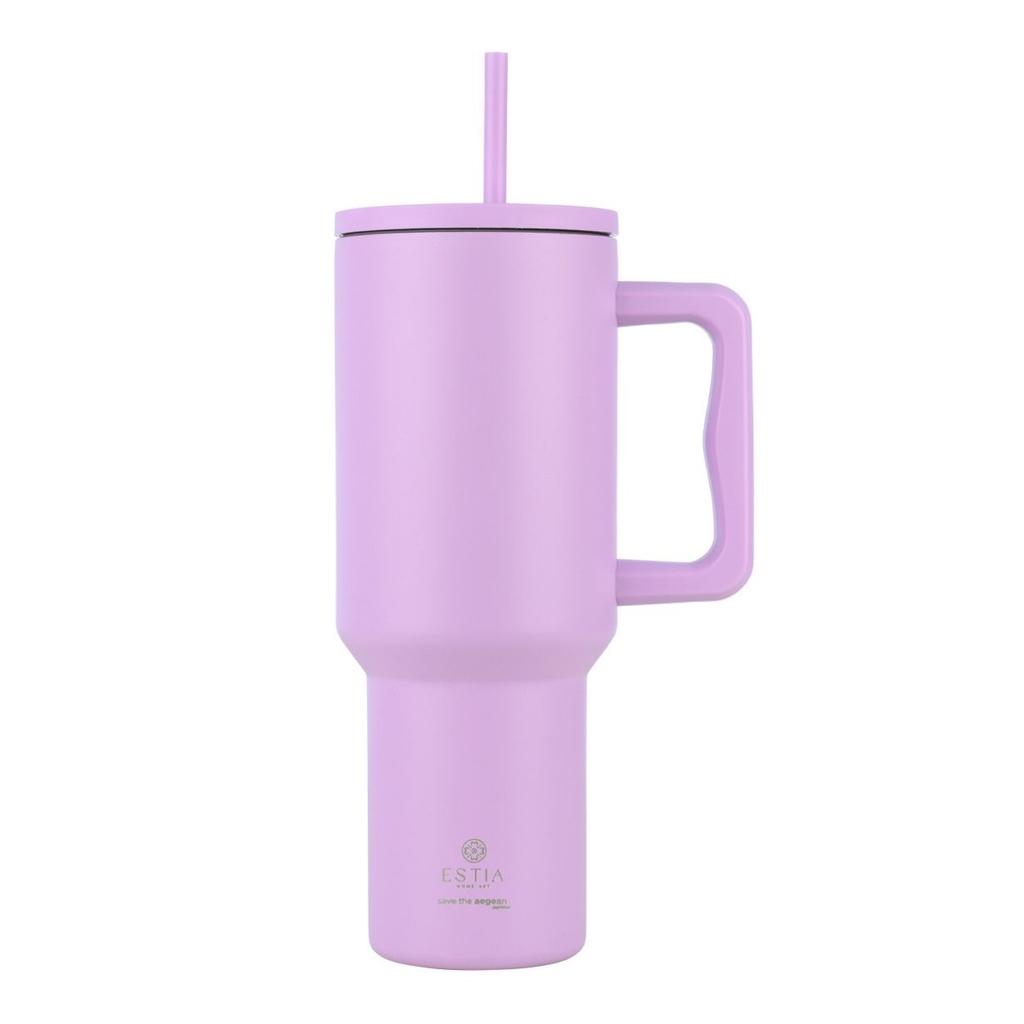 Kubek Termiczny Ze Słomką 1200 Ml Lavender Purple