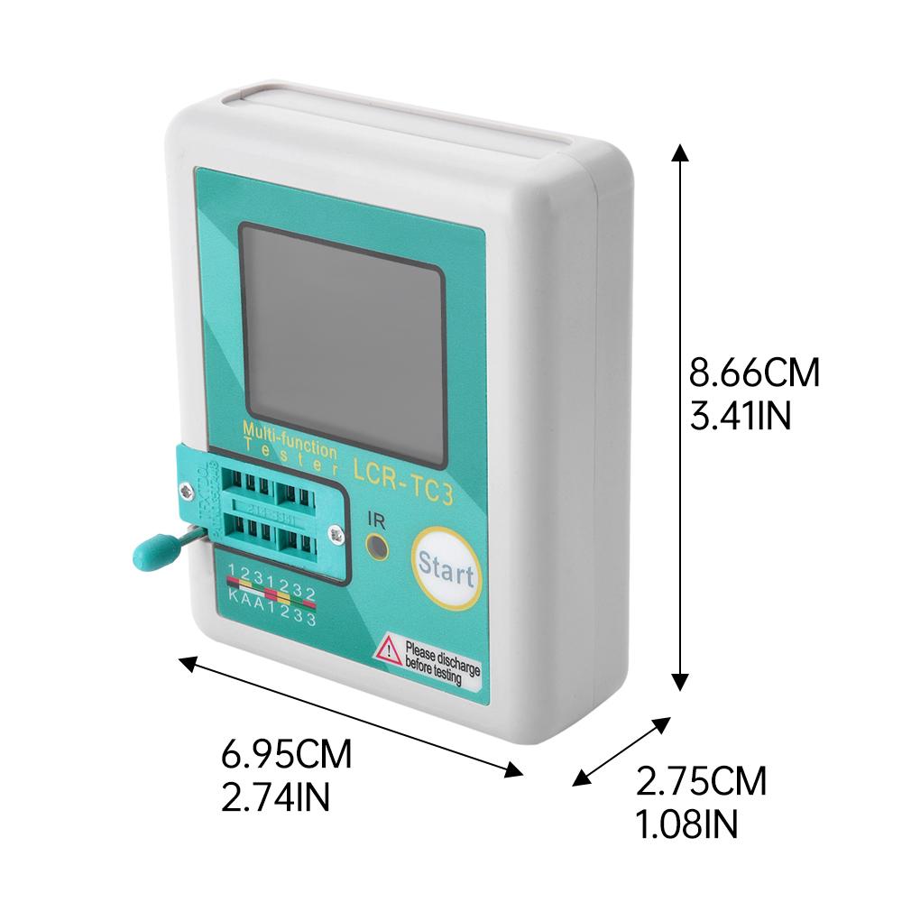 LCR-TC3 New Transistor Tester TFT LCD Display Multi-meter Diode Triode Capacitor Resistor Test Meter MOSFET NPN PNP Triac MOS