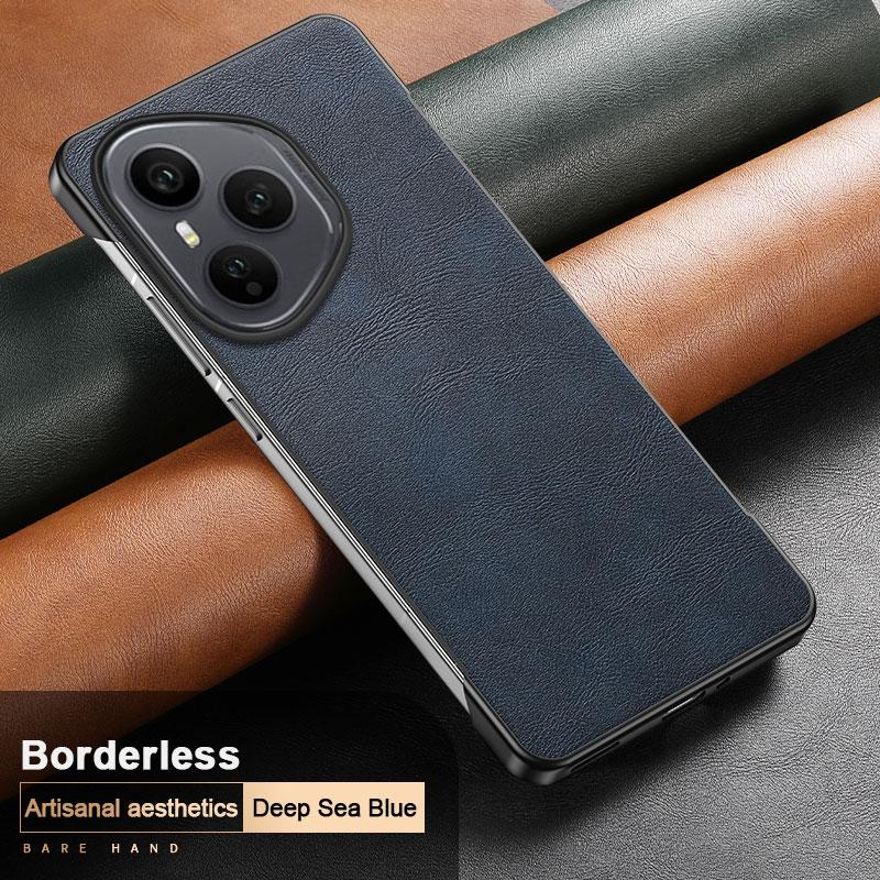 New Luxury Solid Color Leather Not Border Shockproof Phone Case For Honor 400 Pro 300 Ulttra 200 100 90 60 Pro Bumper Back Cover