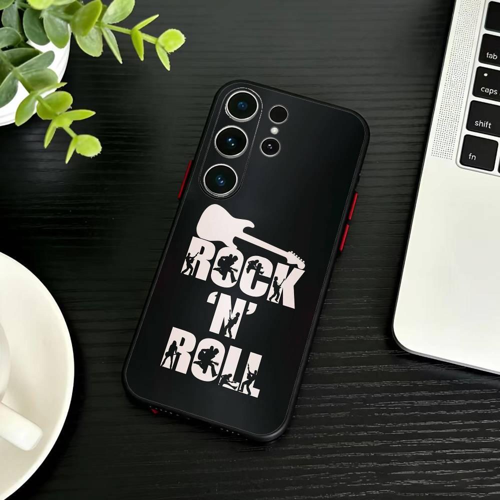ROCKSTAR Phone Case For Samsung S26,S25,S24,S23,S22,S30,S21,Ultra,Plus,FE 5G Black Soft Cover