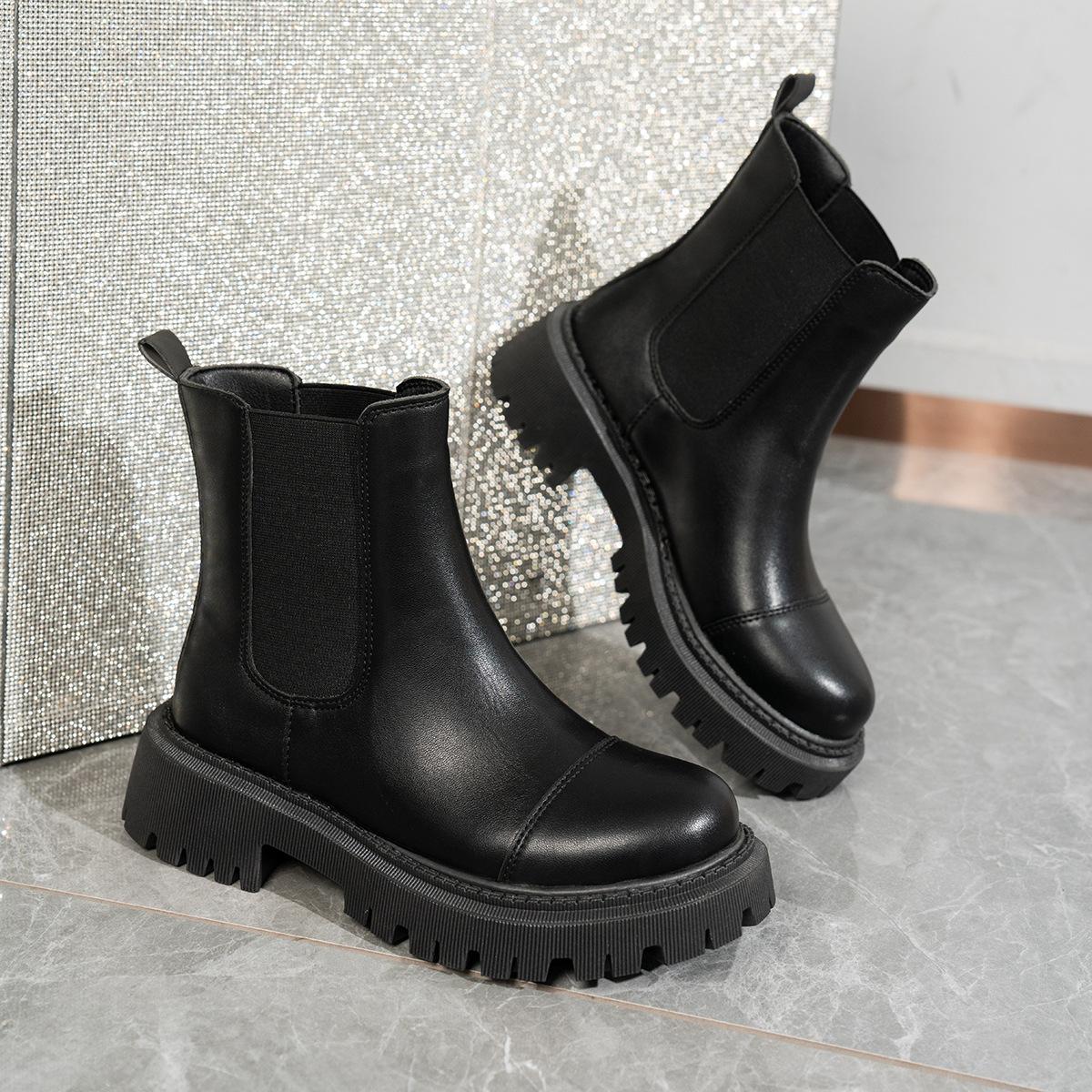 

Ботинки челси женские осень 2024 новые ботинки-сигареты на платформе ботинки Martin женские британские модные женские ботинки 42