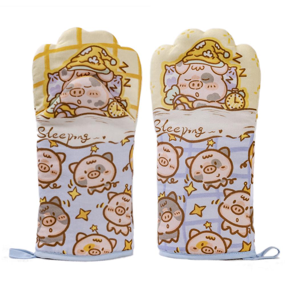 Sleeping Pig Dried Rice Pig Creative Insulation Gloves Oven Gloves Baking Microwave Oven