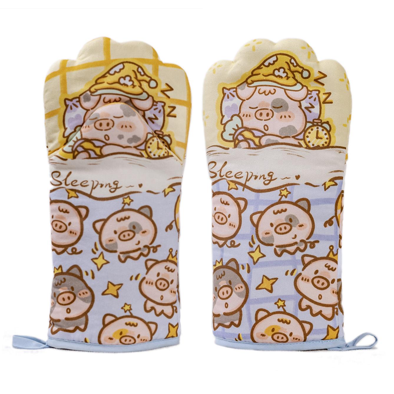 

Sleeping Pig Dried Rice Pig Creative Insulation Gloves Oven Gloves Baking Microwave Oven