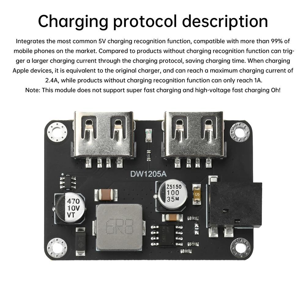 9V/12V/24V to 5V 5A charging module DC-DC step-down module car USB charger dual USB output with shell DC5.5*2.1MM