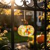 Unique Glass Art Pendant Hand Blown Pumpkin Figurine, Creative Adornment for Desktop Decoration, Fall Rainbow Light Refraction Decor