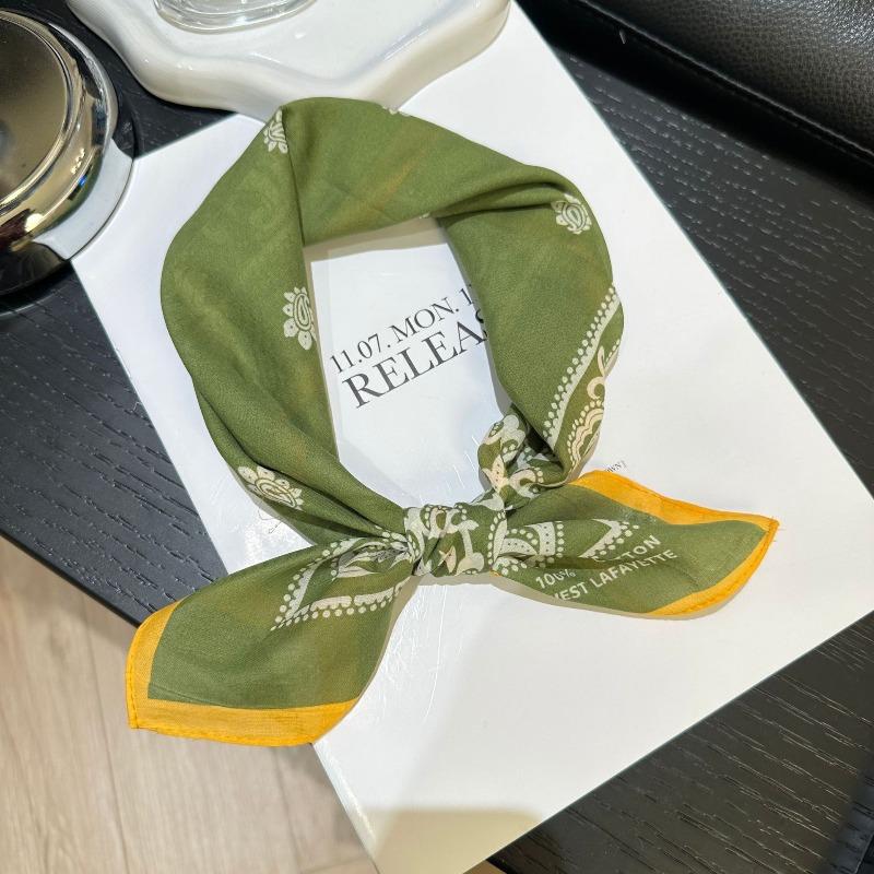 Spring and Autumn pure cotton 55cm small square scarf women's literary silk scarf versatile decorative scarf thin headscarf headband scarf