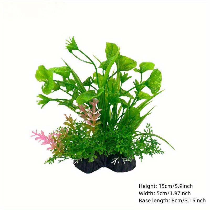 1PC Aquarium Decor Set - Vibrant Green Plastic Plant Ornaments - Fish Tanks, Durable Pvc Material 15cm/5.9inch