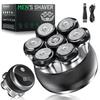 7D Skinhead Magnetic Detachable Shaver for Bald Powerful Rotating Shaver for Shaved IPX6 LED Fast Gift Set for Father or Japanese Instruction Manual