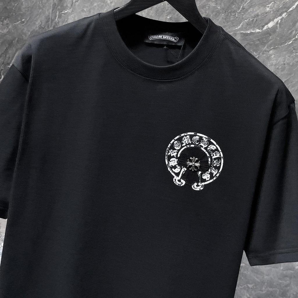 8929 CHROME HEARTS 2026 Summer New High Quality Cotton Round Neck Loose Large Size Men's and Women's T-shirt Couple T-shirt