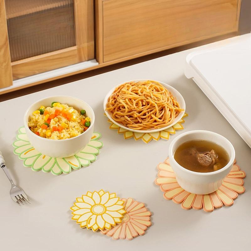 Soft Rubber Heat Insulation Pads, Table Heat Insulation Pads, Bowl Pads, High-temperature Resistant and Scalding Pot Coasters