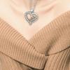 Mom Love Heart Pendant Necklace Mother's Day Gift Jewelry Chain Women for Holiday