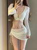 2025 Women's Sexy Black Four-Piece Cross-Border Bikini Swimwear Set