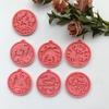 Pink Shiny Glossy Christmas Keychain Silicone Mold for Christmas Love Gift Craft
