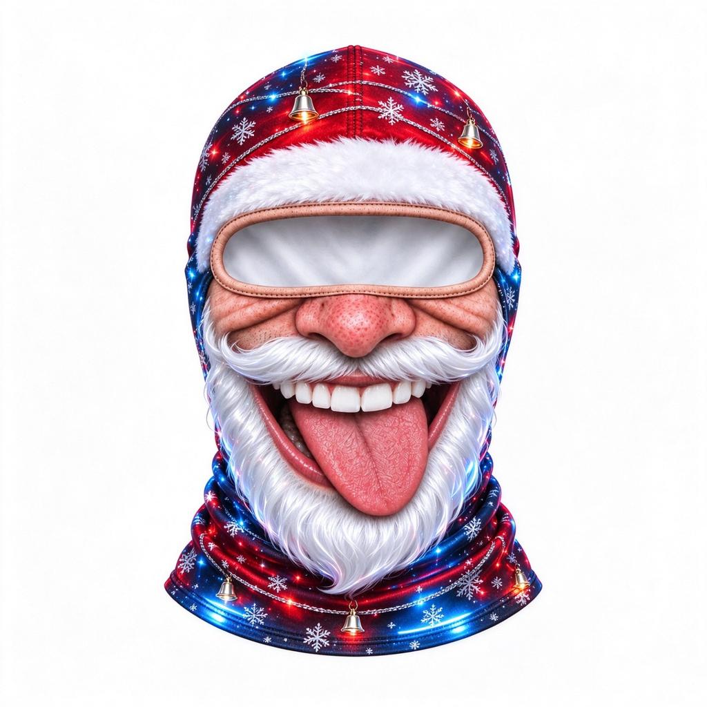 Novelty Old Man Print 3D Full Face Ski, Windproof Winter, Sunglasses Not Included