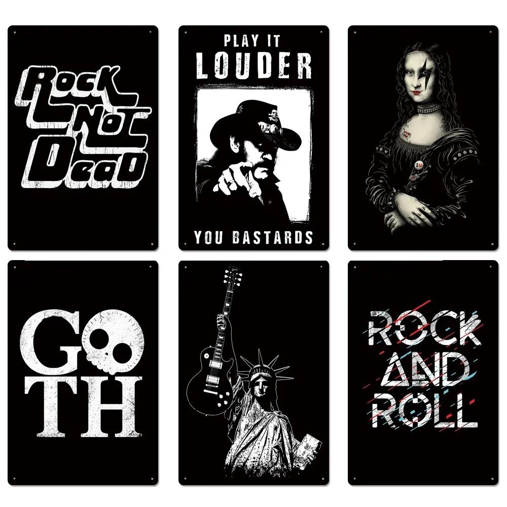 FJ Metal Tin Signs Decor Rock Roll Vintage Metal Sigsn Plaque Metal Posters Retro Rock Home Bar Wall