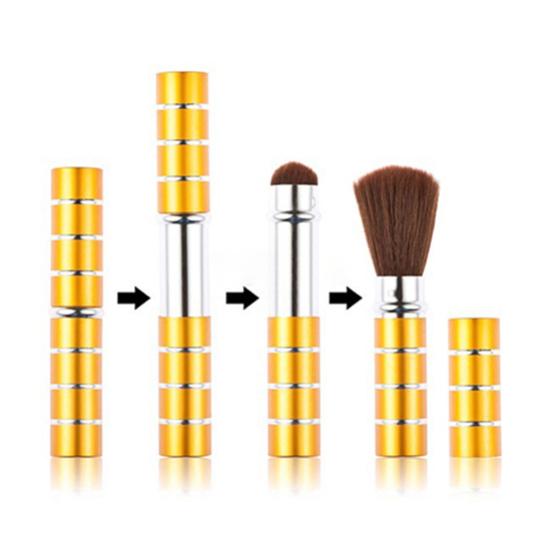 Tragbares Einziehbares Griff Make-up Pinselset Kosmetikset Pro Puder Rouge Pinsel