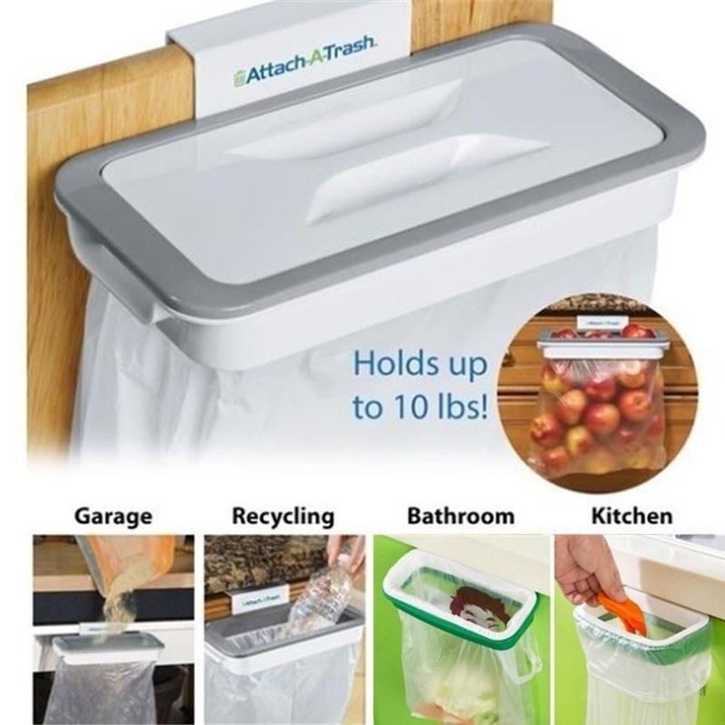 Wall-Mounted Folding Trash Can Kitchen Cabinet Door Hanging Trash Can Bathroom Trash Storage Rack Car Folding Trash Can Trash Storage Tool