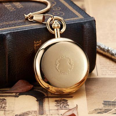 Double Open Manual Copper Mechanical Pocket Watch Necklace Gift Pocket Watch