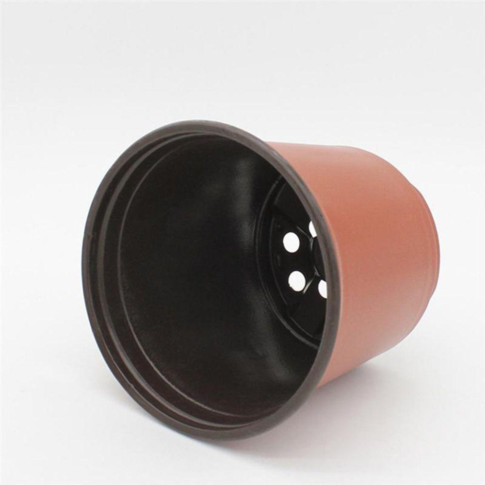 10pcs Garden Supply Mini Terracotta Soft Plastic Flower Vases Plant Trays Round Planter Nursery Pots