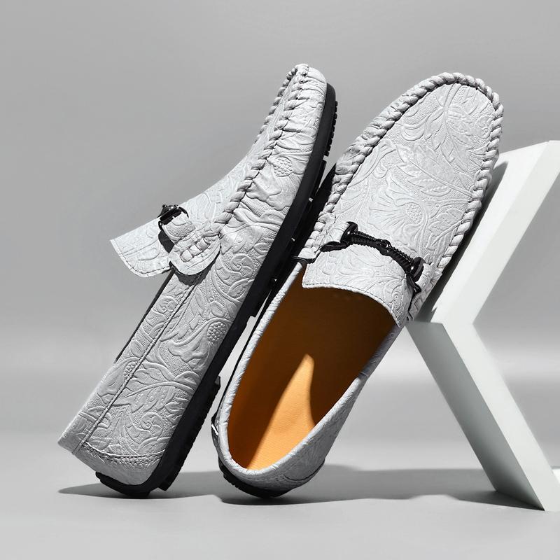 Mode Neue Persönlichkeit Herren Business Casual Schuhe Lederstich Slipper Flats Bequeme Herren Loafer Gummisohle Fahrschuhe