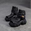 Sommer Sandalen für Damen aus echtem Leder mit offenen Zehen und Perforation im Retro-Stil, atmungsaktive Mules mit Reißverschluss hinten