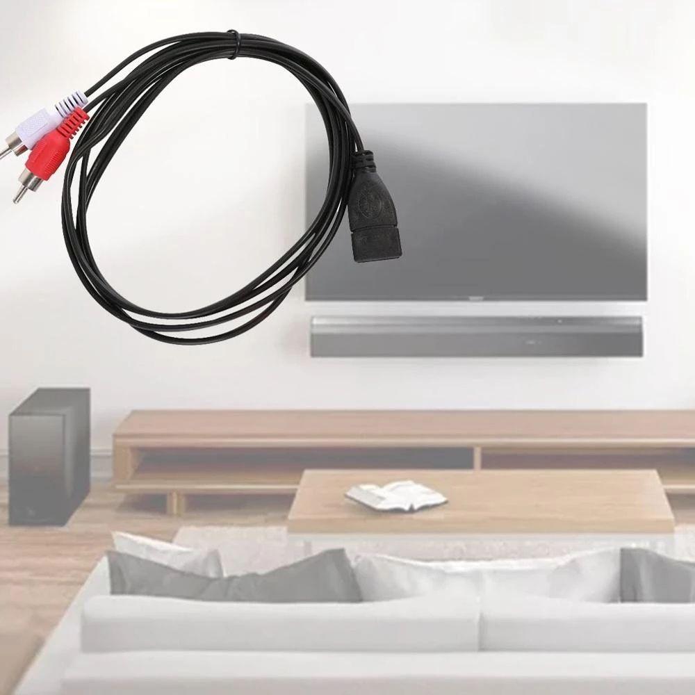 Plug Audio Adapter USB Female to RCA Male Cable Audio Cable Extension Cable Video Extension Cables