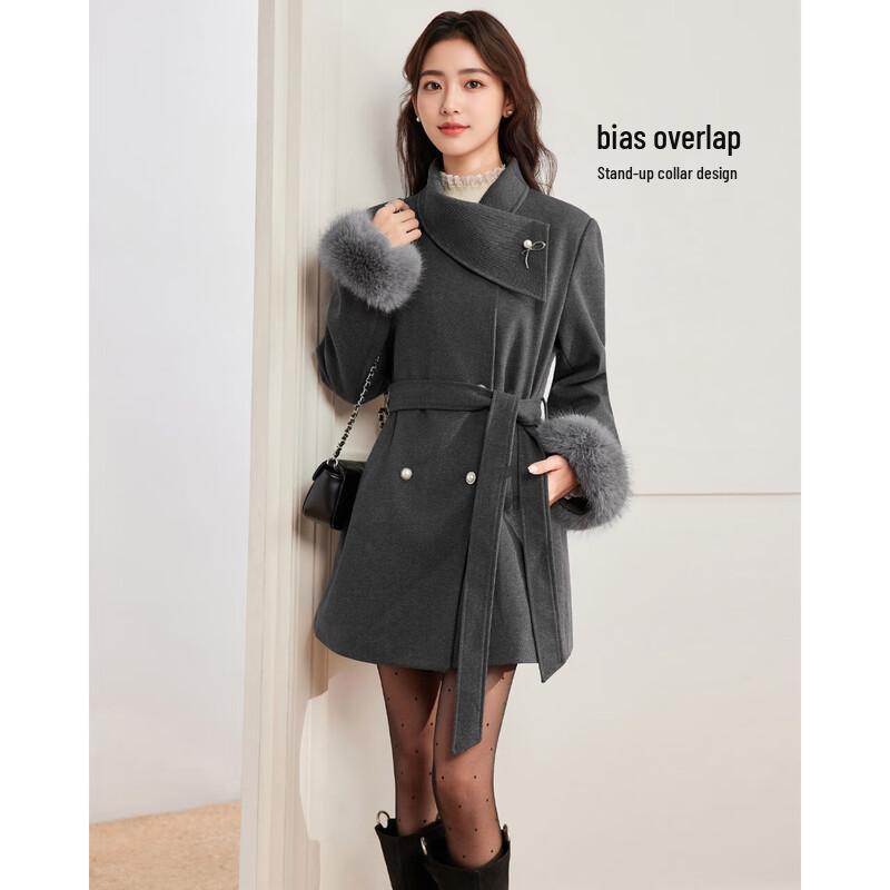 IEF French Retro Elegant Wool Blend Overcoat
