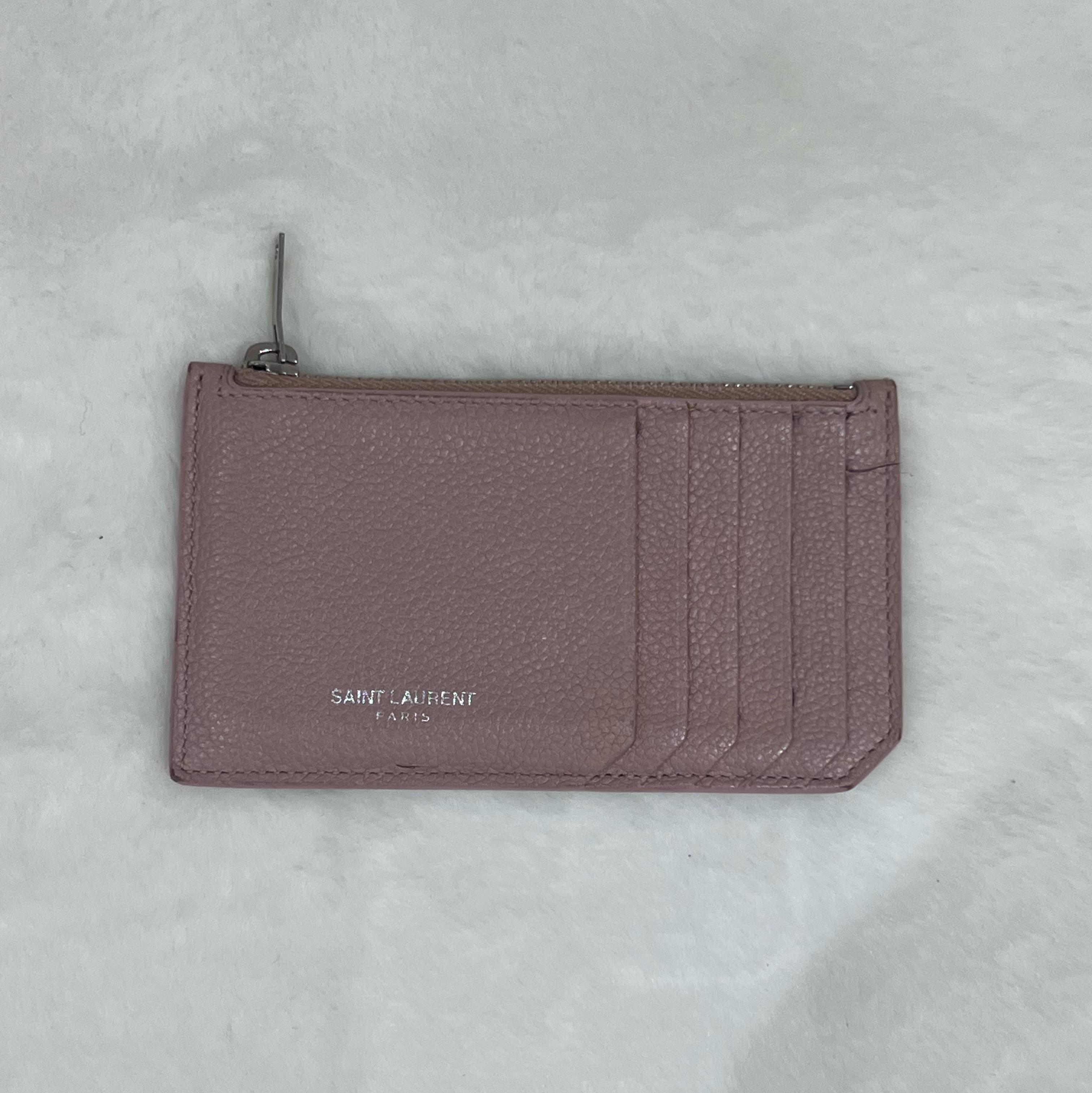[Pre-Owned] Fragments Pink Leather Card Holder Silver Hardware - Very Good #3GUO91 ONE SIZE