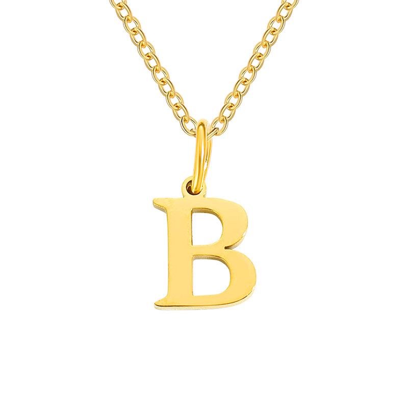 Elegante Collar con Colgante de 26 Letras para Mujer - Diseño Único Cadena para Clavícula de Acero de Titanio