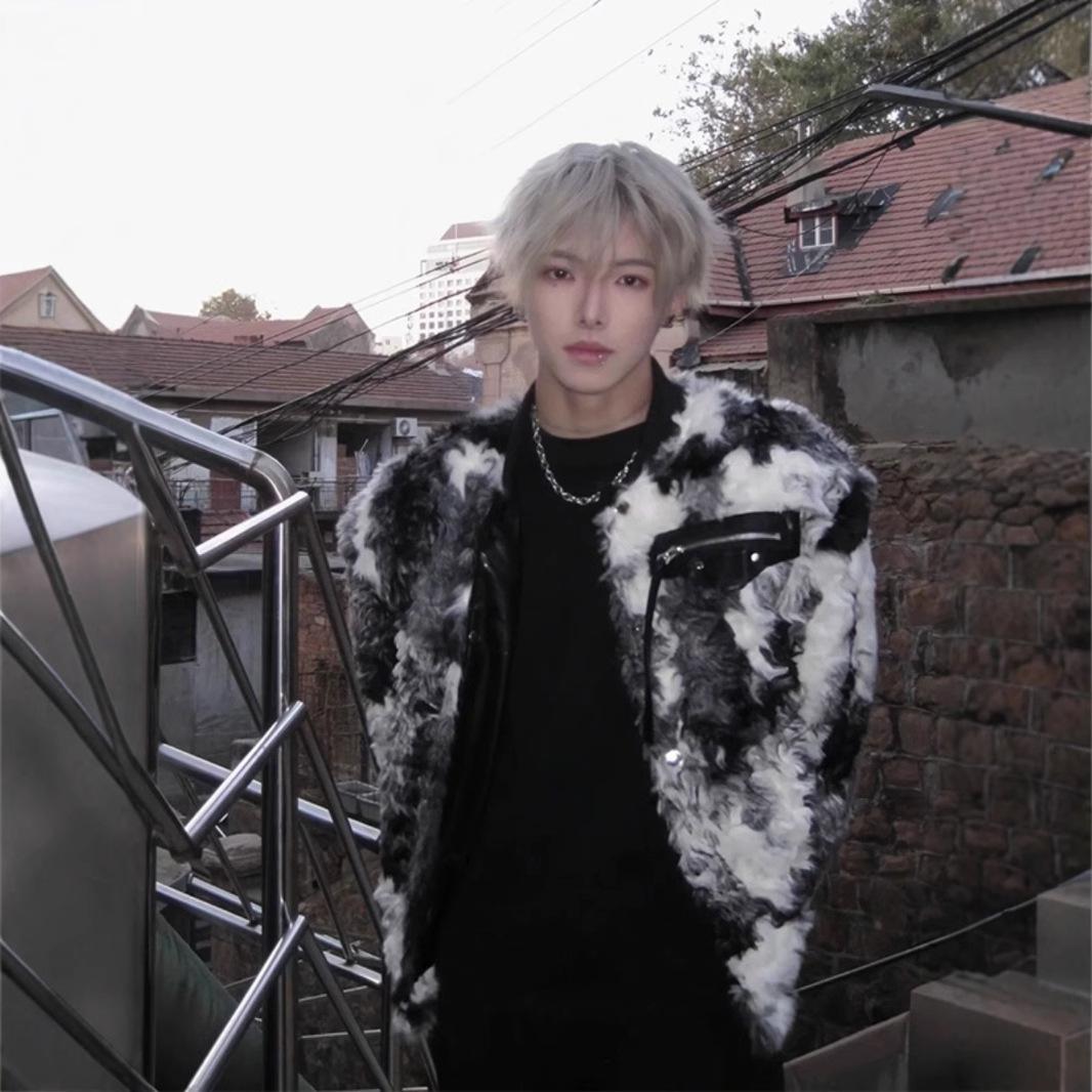 

Куртка из овечьей шерсти с хлопковой подкладкой, короткое хлопковое пальто для влюбленных XXL чёрный