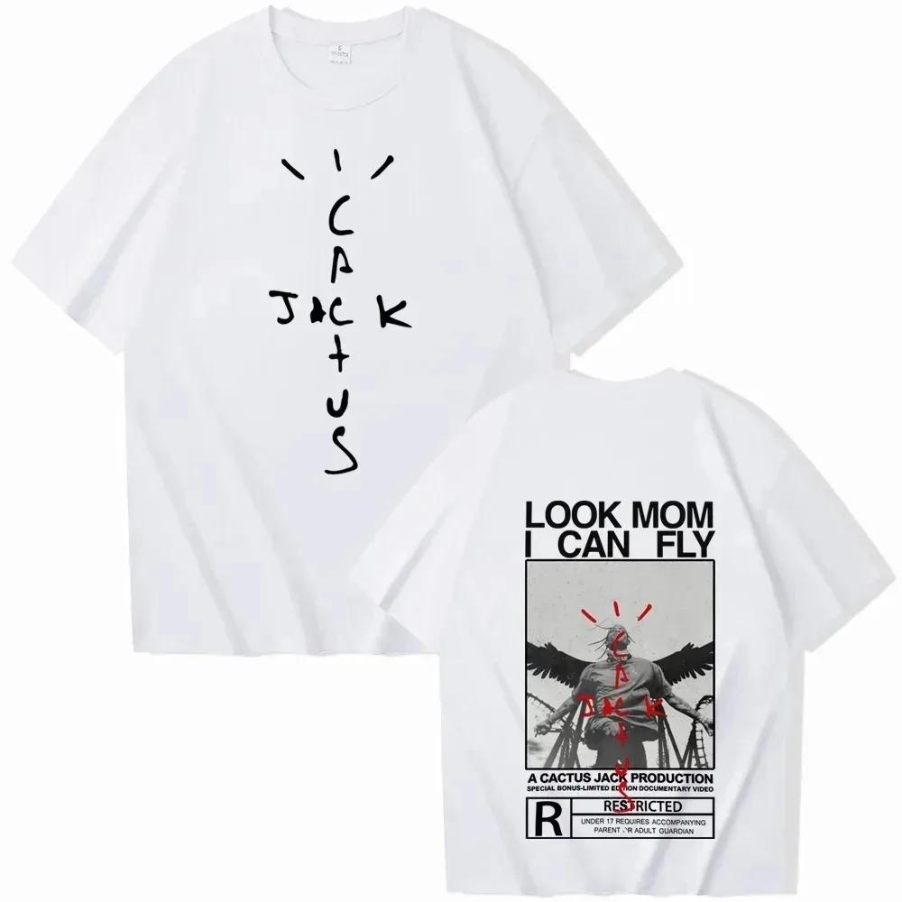 Unisex tričko Travis Look Mom I Can Fly Scott Pánské tričko Harajuku s kulatým výstřihem 100% čistá bavlna Horní díl Tričko s krátkým rukávem