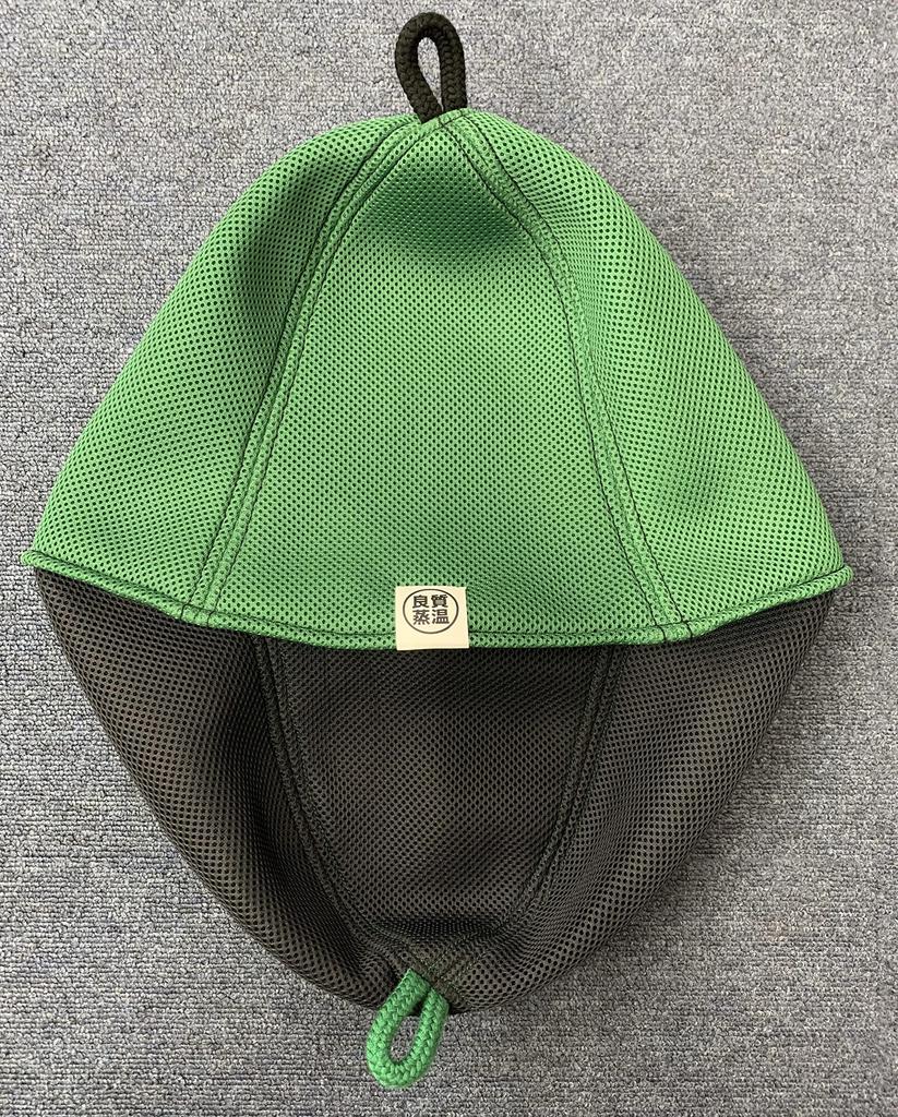 Hard Vihta Green Green Stitching Double Next Generation 3-Layer Polyester Mesh Material Extra Large Sauna Hat Reversible Original Product Unisex Roomy