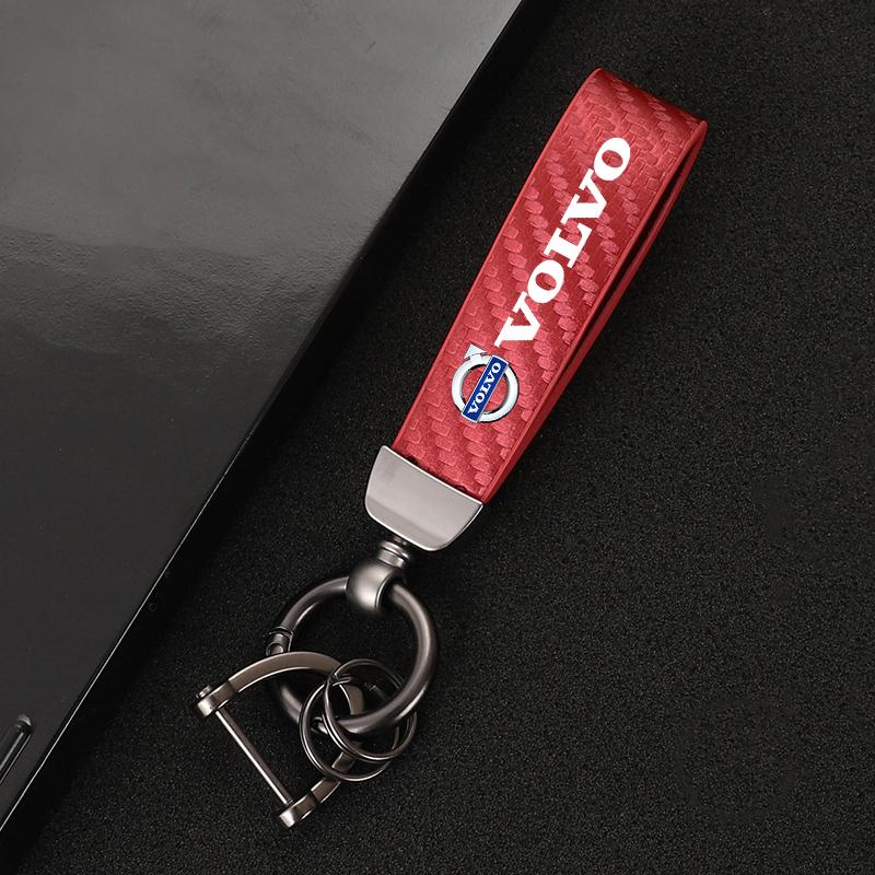 Carbon Fiber Leather Car Keychain Keyring Key Accessories For Volvo Xc60 Xc90 V40 V60 S60 V50 V90 S80 C40 XC40 V70 XC70 C30 C70