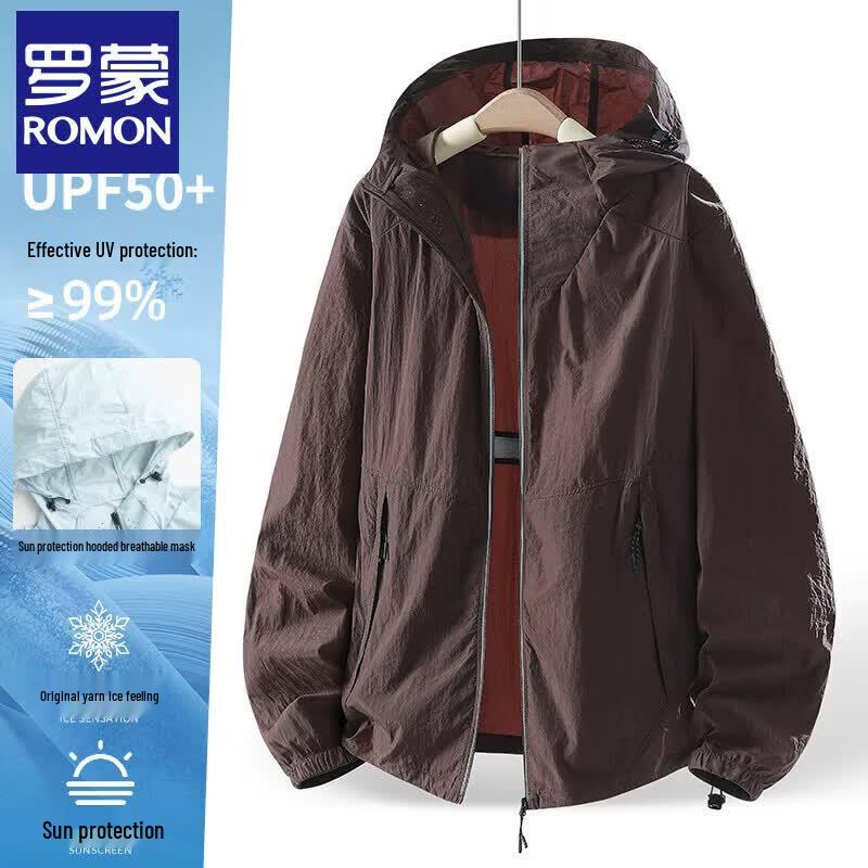 Romon Unisex Ice Silk UPF50+ Sun Protection Hoodie Jacket 2XL