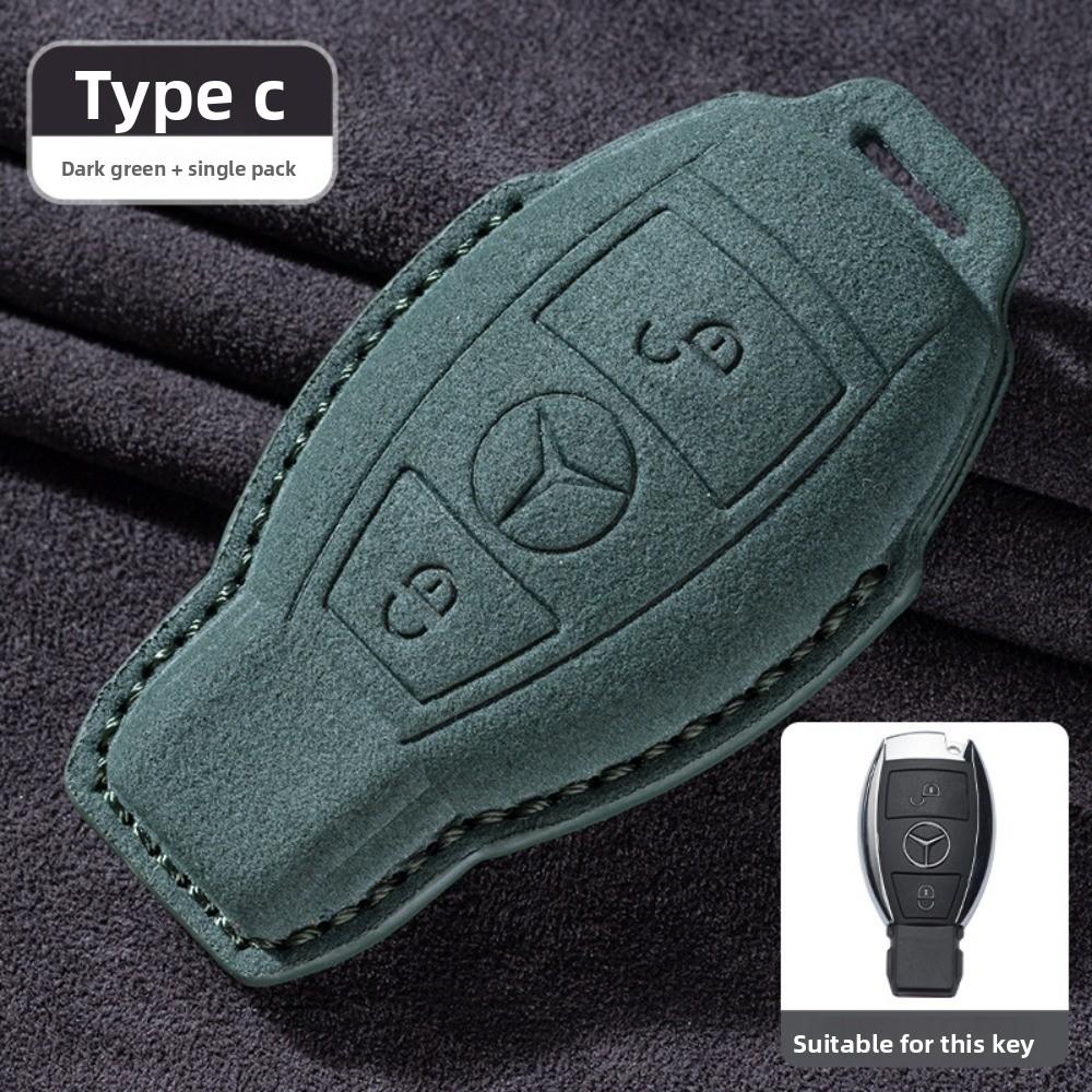For Mercedes E300L Key Cover GLC260 Leather Case for Men E260L Car Accessories Suede Flip