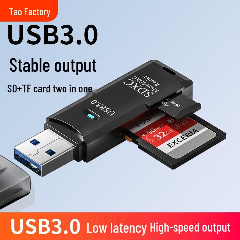 Dual Card USB Reader & Camera: SD/TF Support, DSLR-Compatible, Multi-Function