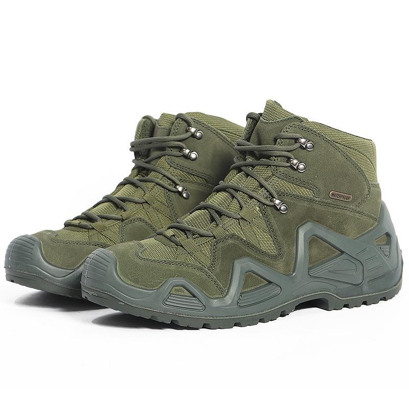 US Army Desert Waterproof Anti-Stab Combat Boots - Non-Slip Tactical Hiking & Mountaineering Shoes for Spring & Autumn