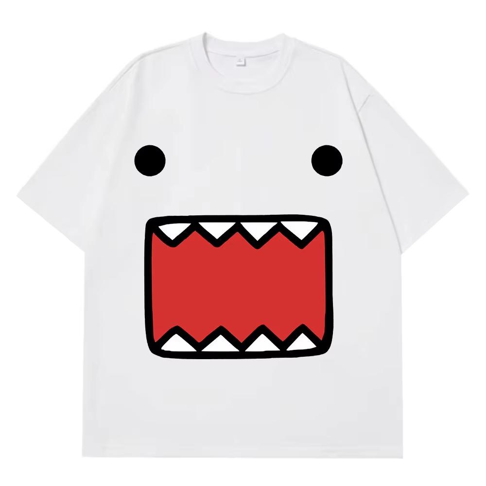 Funny Domo Kun Graphic Print Tshirt Men Women Loose Casual Oversized Oneck Cotton Streetwear Harajuku Fashion Summer New Tee