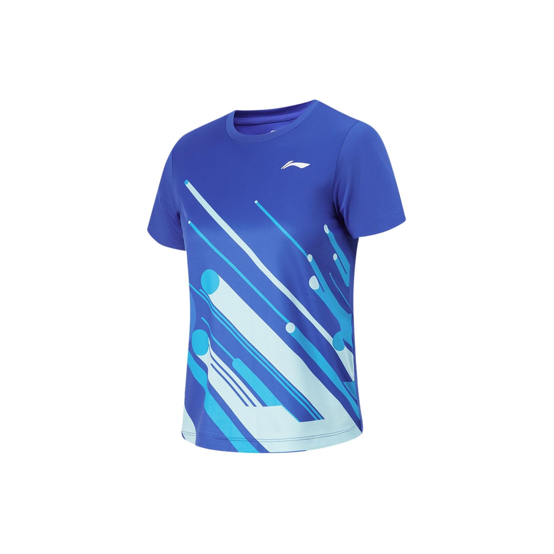 

Li Ning Серия Настольный теннис Мягкий Удобный Дышащий Спортивный Пуловер Футболка с коротким рукавом Унисекс Топы Ярко-синий AATT077-1 M