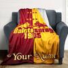 Name Custom Galatasaray Print Flannel Blanket High Quality Warm Comfortable Cover for All Seasons Perfect for Gifts Home Decor