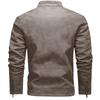 Men's Jacket Slim Fit PU Motorcycle Leather Jacket Lapel Leather Jacket