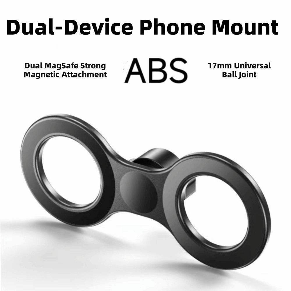 Dual Head Dual Position Phone Mount Strong Magnetic 17mm Ball Head Car Navigation Holder Durable Adjustable Car Phone Holder
