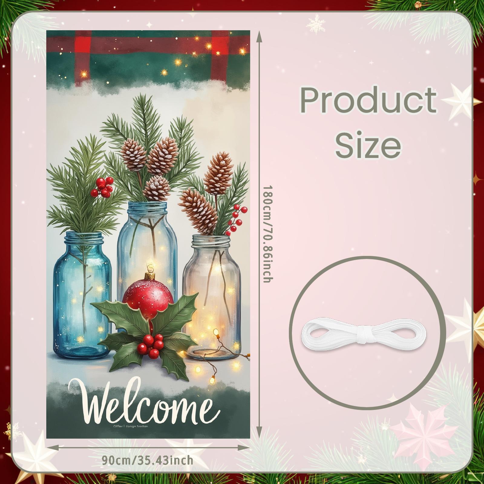 

Seasonal Banner Polyester Material Christmas Celebration Festive Decoration Winter Theme Holiday Banner For Holiday Celebration