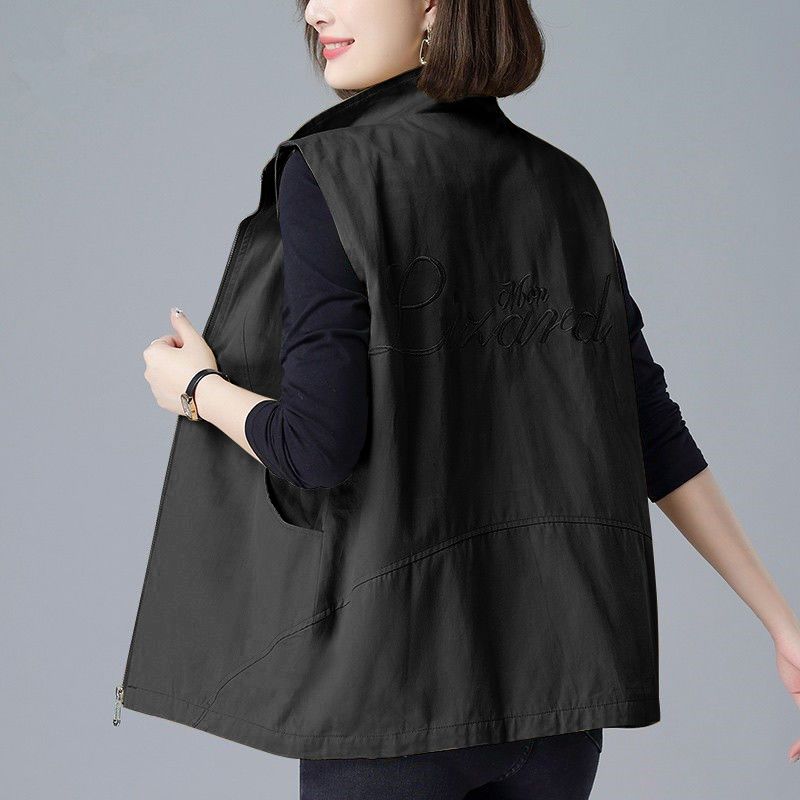 

Женский жилет весна-лето с подкладкой, тонкая солнцезащитная куртка, повседневный свободный кардиган на молнии, короткий жилет, женские топы 4XL 4XL