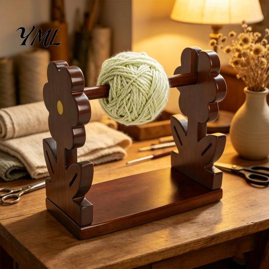 Crochet Accessories for Beginners Rotatable Wooden Yarn Rack, Easy Assembly Ball Dispenser, Fiber Art Supplies Smooth Rotation Spool Stand Embroidery