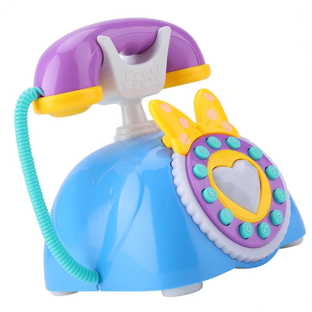 Bilingual Musical Telephone Baby Children Educational Development Toy Gift (Blue)